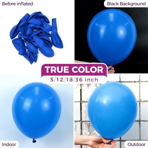 Bezente Royal Blue Latex Party Balloons 18 Inch 30 Pack Large Thick