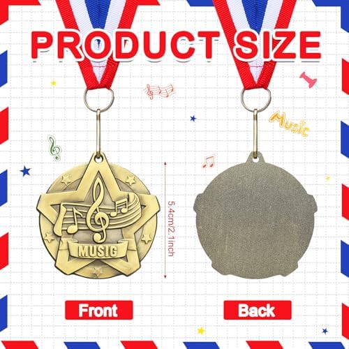 Quelay 30 Pcs 2 Inches Award Medals Bulk Medals Bulk with Neck Ribbons Metal Trophy Award Prize Gift for Tournaments, Competitions, Party, Kids and Adults