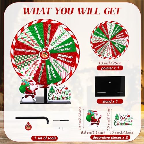 Capoda Christmas Exchange Game 10" Spinner Wheel with Stand, Santa