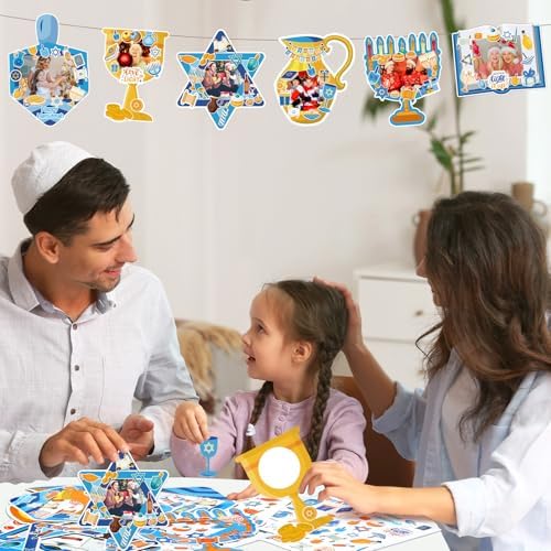 Jetec 48 Sets Hanukkah Picture Frame Craft Kits with Stickers
