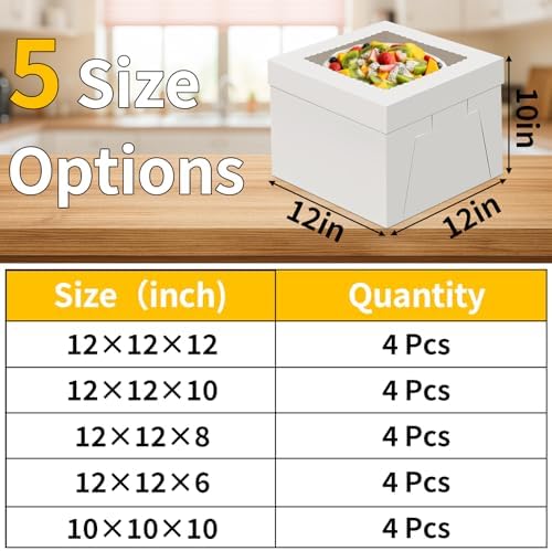 WINKIO Cake Boxes 12 inch, Cake Carrier Holder, Storage Transport Container