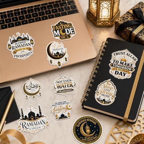 10PCS Ramadan Eid Stickers Islamic Greeting Vinyl Decals