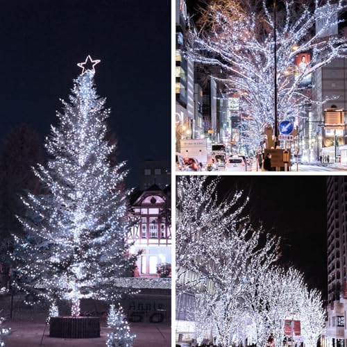 OZS Connectable 2-Pack 164Ft 400LED Christmas String Lights, Cool White