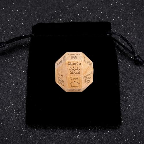 Chore Wooden Dice Games for Couples Families Funny Decision Cleaning Activity Dice Decider Wedding Gifts for Newlyweds Wife Husband Anniversary Wood Gift for Him Her Mom Dad Friends Coworker Christmas