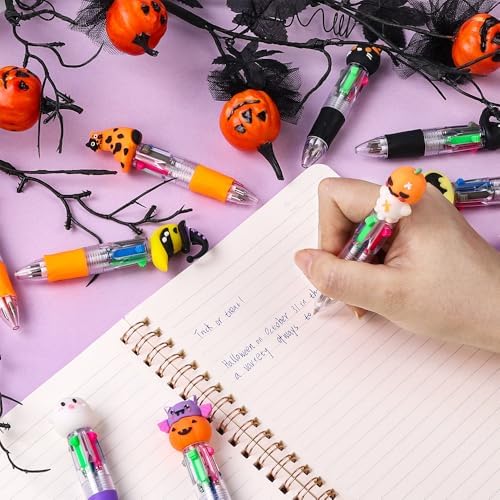 24PCS Halloween Fun Pens Mini Multicolor 4-in-1 Party Favors Pens