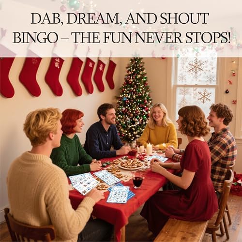 Snow Bingo Game, Christmas Party Games for Adults, Xmas Snowman Bingo Game Cards for Large Group Family Friends Activities, Winter Holiday Party Decor Supplies, 08