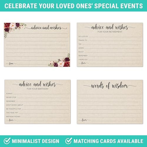 321Done Advice and Wishes Cards, 4x6, Set of 50, Kraft Tan, All Occasions