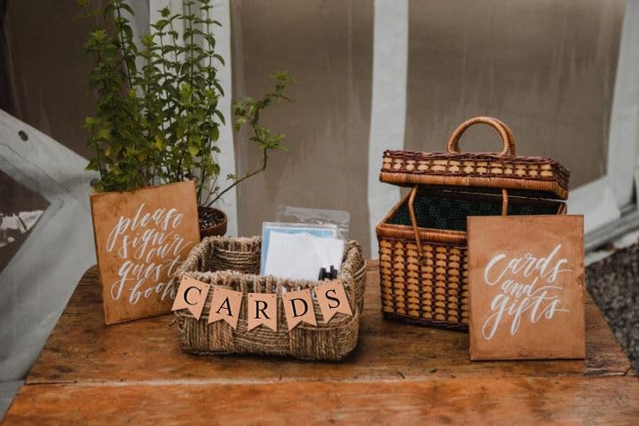Wedding Decorations for Reception Basket Pre-Strung Kraft Banner for Wedding Birthday Baby Shower Graduation Decor Party Favors Supplies