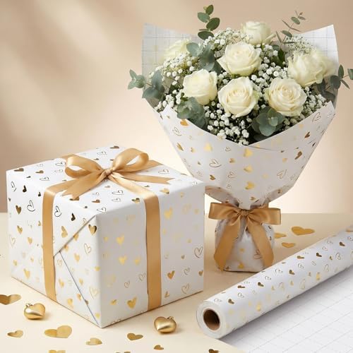 woric Wedding Wrapping Paper Roll 17 Inch x 33 Feet