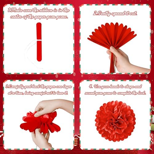 15pcs Candyland Christmas Party Decorations – Paper Fans, Honeycomb, Swirls for Peppermint, Indoor Ceiling, Wall Holiday Decor