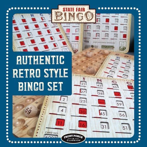Front Porch Classics State Fair Bingo Deluxe Edition - Craftsmanship for an Authentic Retro-Style Experience - Intergenerational Fun for Friends and Family, 10x11x14 in