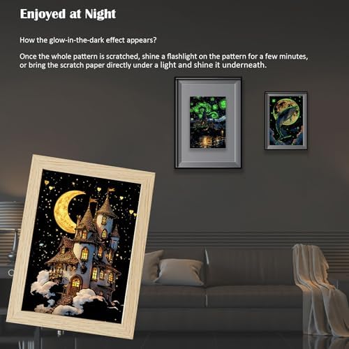 Scratchboard Art for Adults Luminous Scratch Painting Kits-A5/8 PCS-Dreams