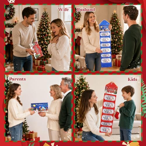 New 2Pcs Christmas Money Holders for Cash, Christmas Gift Card Holder