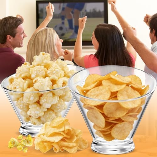 LemonRoad 6 Pcs Clear Plastic Serving Bowls with Scoops, Candy Bowls for Party Table, Disposable Angled Buffet Containers Dishes for Salad Fruit Snacks Appetizer Bar Catering Supplies(30oz)