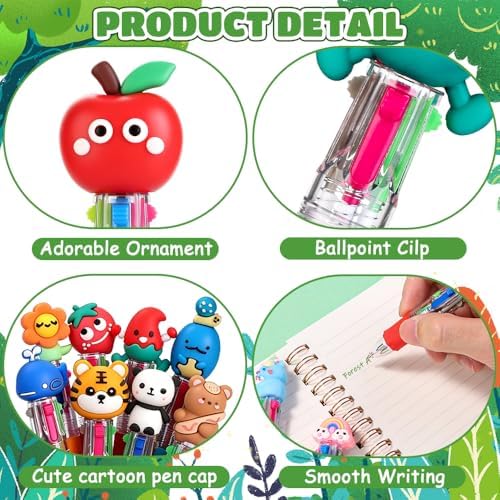 30pcs Mini Multicolor Pens 4-in-1 Cute Fun Pens for Students Teacher Gift