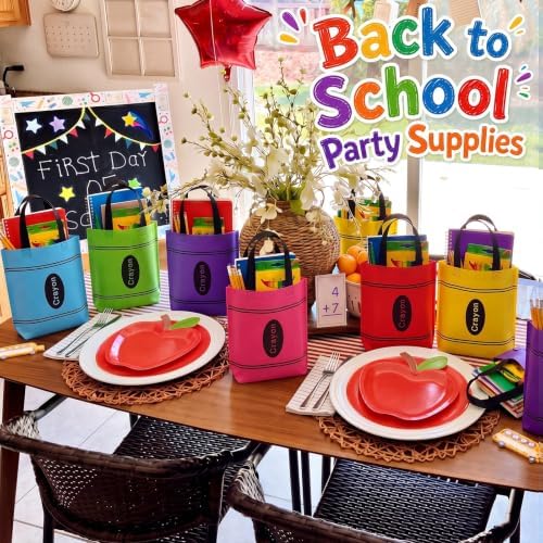 Hosuly 36 Pcs Back to School Gift Bags Crayon Tote Bags Bulk