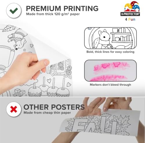 X-Protector Giant Fall Coloring Poster - 75"x30" Large Coloring Sheets