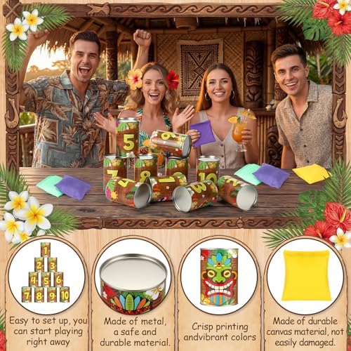 Bean Bag Toss Game Tin Cans Carnival Set,Tiki Style