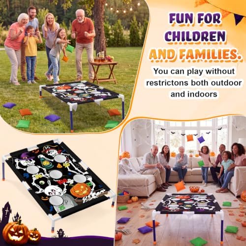 Viorawhite Bean Bag Toss Game for Kids, Portable Cornhole Set