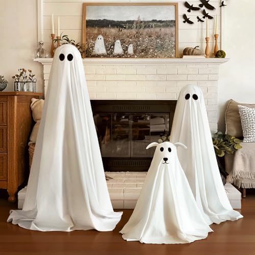 Halloween Decorations Outdoor - 3 Pack Lighted Spooky Ghost Decorations