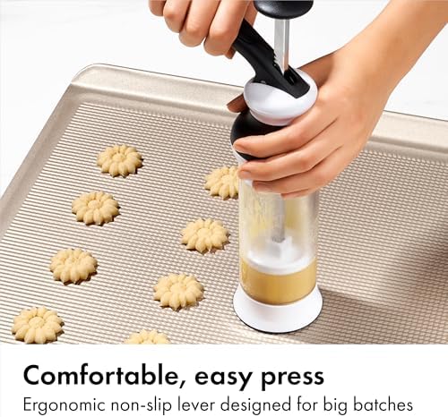 OXO Good Grips 14-Piece Cookie Press Set,Cookie Press with 12 Stainless Steel Disks and Storage Case,Holiday Baking and Everyday Treats,Essential Baking Supplies,(Pack of 2)