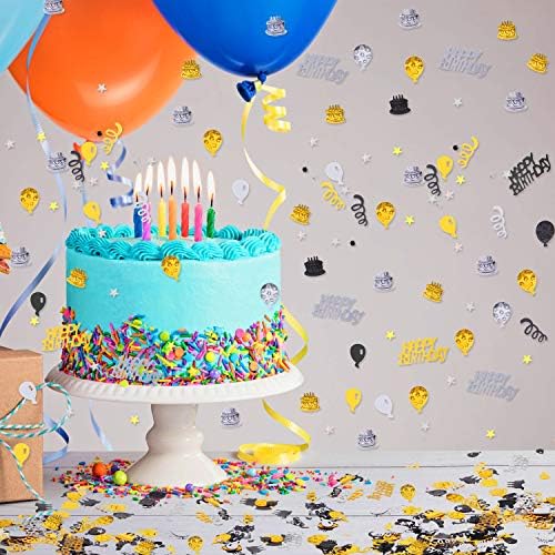 WILLBOND 3000 Pcs Birthday Confetti Metallic Foil Party Decorations,None (Pack of 5)