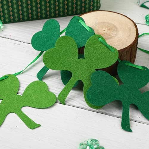 MARFOREVER 4 Pcs Felt Shamrock Banner St Patrick's Day Decorations