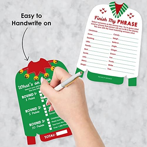 Big Dot of Happiness Ugly Sweater - 2-in-1 Holiday and Christmas Party Cards - Activity Duo Games - Set of 20