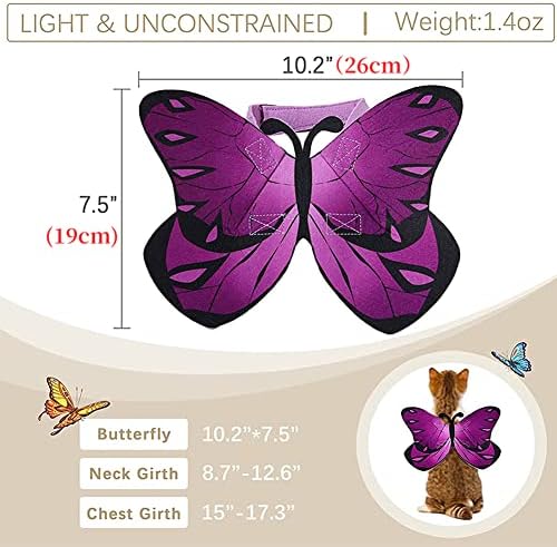 Pet Cat Bat Wings for Halloween Party Decoration, Puppy Collar Leads Cosplay Bat Costume,Cute Puppy Cat Dress Up Accessories