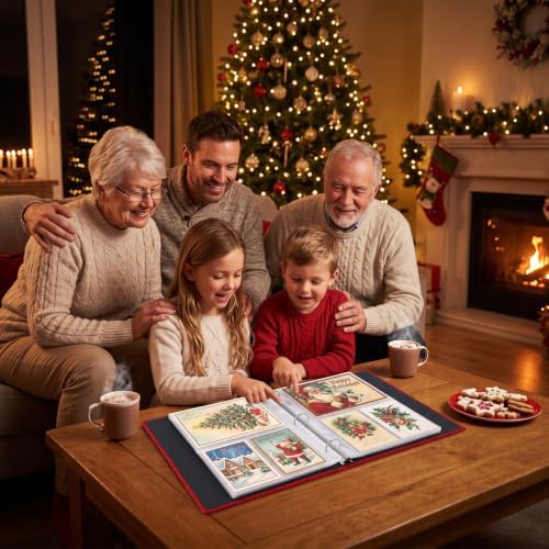 Spiareal Christmas Velvet Card Organizer with 100 Page, Suit 7x5 In Card