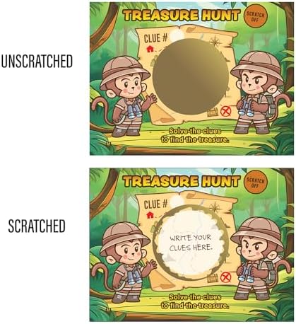 My Scratch Offs Jungle Treasure Scavenger Hunt Map Make Your Own Scratch Off Cards 20 Cards and 20 Stickers
