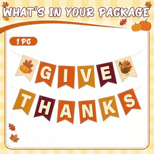 Thanksgiving Decorations Give Thanks Banner