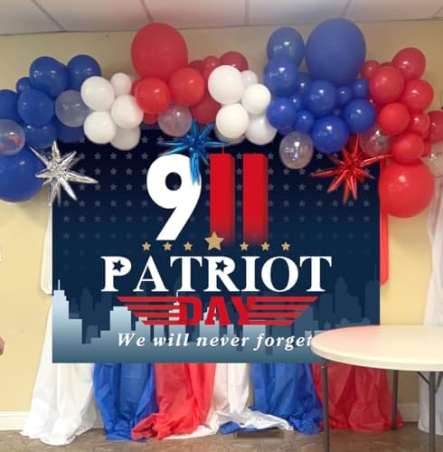 911 Patriot Day Backdrop Banner 6x4FT We Will Never Forget Background