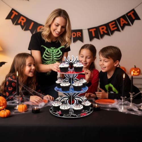 3 Tier Spider Cupcake Stand Spider Birthday Party Decorations