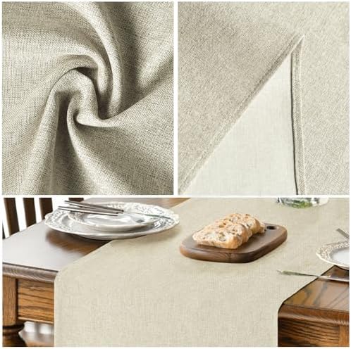 Artoid Mode Beige Table Runner, Seasonal Summer Fall Washable Kitchen Dining Table Decoration for Home Party Decor 13x108 Inch