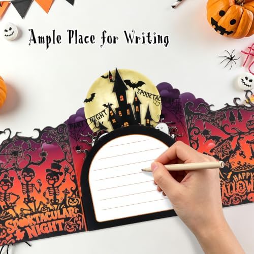D24TIME Pop Up Halloween Card for Kids Grandkids, Haunted House with Boos