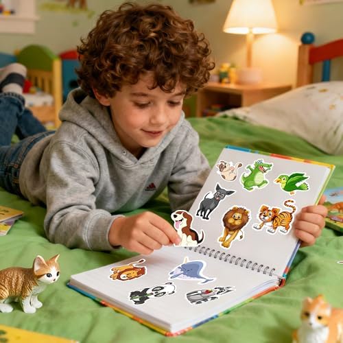 Stickers for Kids - 100 PCS Cute Animal Stickers | Water Bottle Scrapbook Stickers Toys Games Crafts for Kids Toddlers-Activities Party Supplies Favors Teacher Prizes Rewards Gifts for Teens Classroom