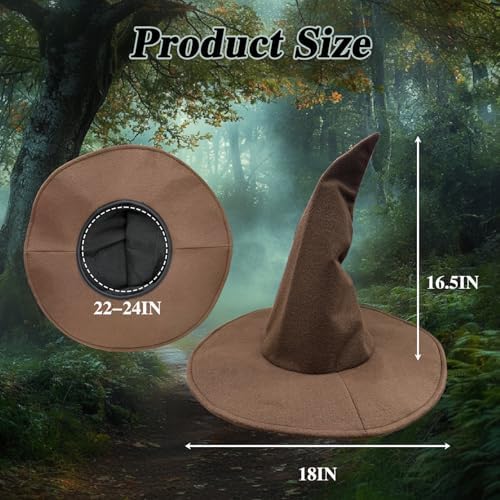 Witch Hat, 18IN Wizard Hat Cosplay Accessories for Halloween