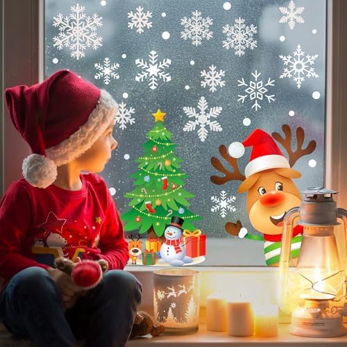 Snowflakes Window Clings, 449PCS Christmas Winter Decorations Stickers
