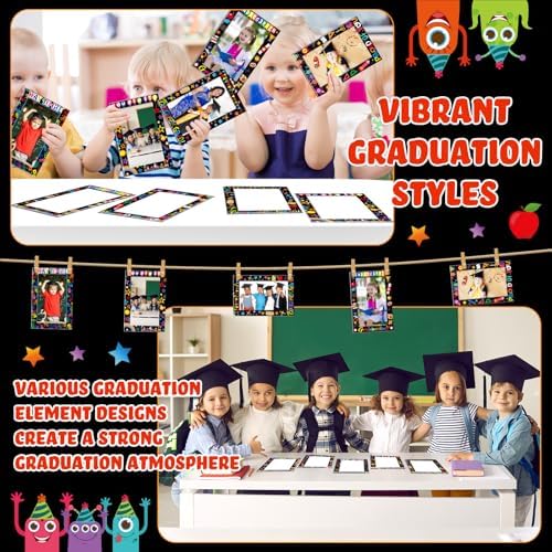 AmazingSpark 50 Pack Paper Picture Frames 4x6, Kindergarten Cards