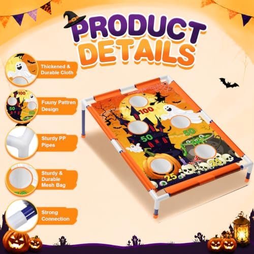 Viorawhite Bean Bag Toss Game for Kids, Portable Cornhole Set