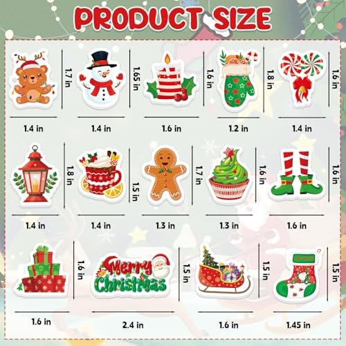 300Pcs Christmas Foam Stickers, Cute Self-Adhesive Xmas Stickers Foam Santa Claus Gingerbread Man Reindeer Sticker Decorations for Home Office School Classroom DIY Art Craft Party Supplies