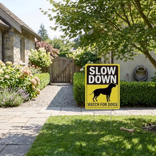Rngmsi Slow Down Dogs At Play Yard Sign Set 3pc