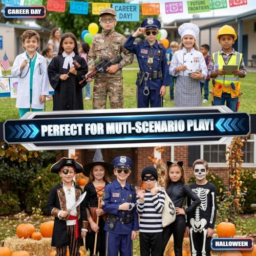 Police Costume for Kids Halloween Role Play with Accessories