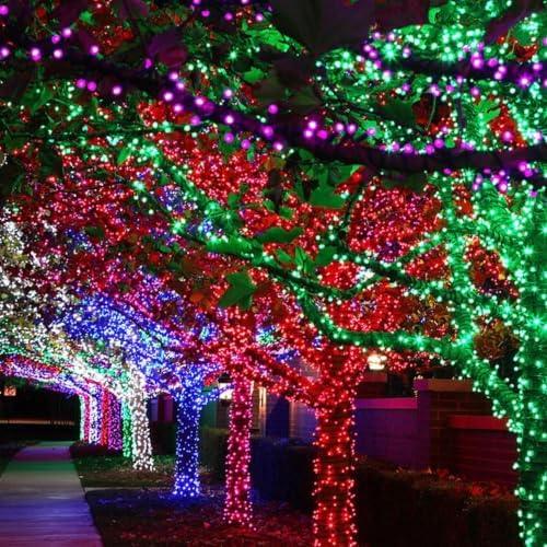 TW SHINE Christmas Lights, 200 LED 66FT Outdoor Christmas Lights Plug in with 8 Modes, Waterproof Light Outdoor, Indoor Xmas Decorations for Party Yard House Decor, Red