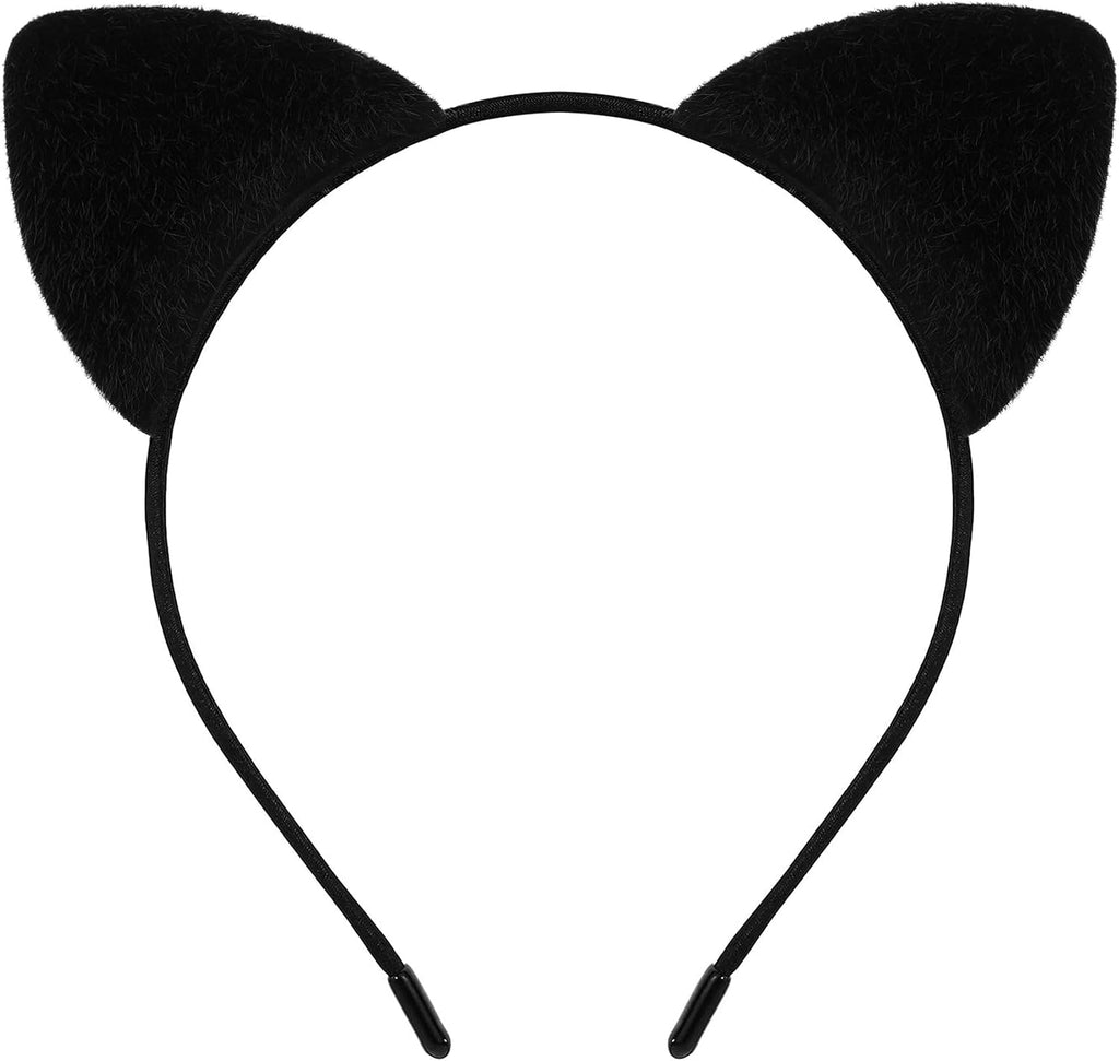 Black Cat Ears Headband Costume Accessories for Halloween for Adult Women