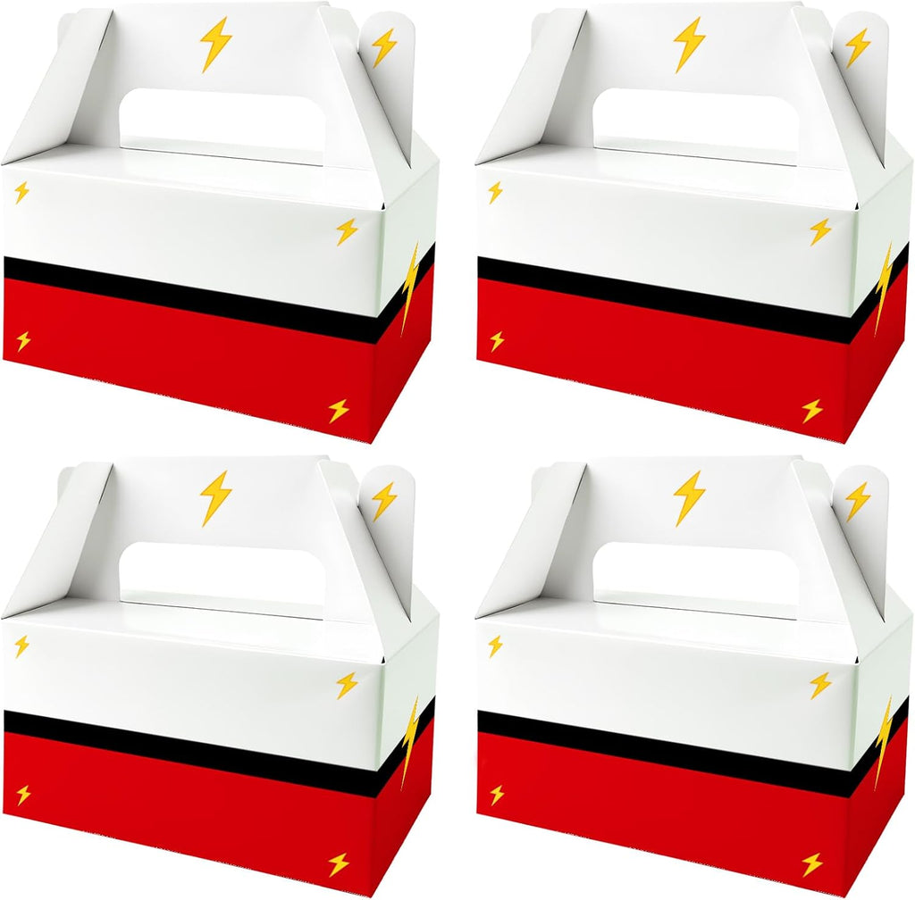 BGFMVS Red & White Lightning Cartoon Animation Party Favor Boxes - 12 Pack