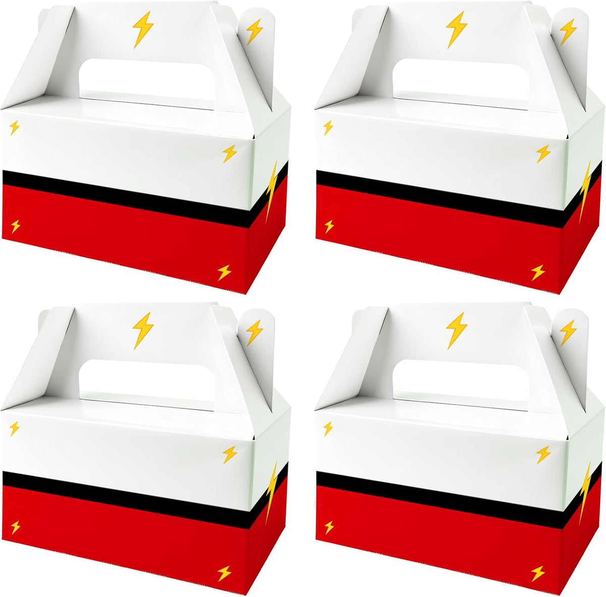 BGFMVS Red & White Lightning Cartoon Animation Party Favor Boxes - 12 Pack