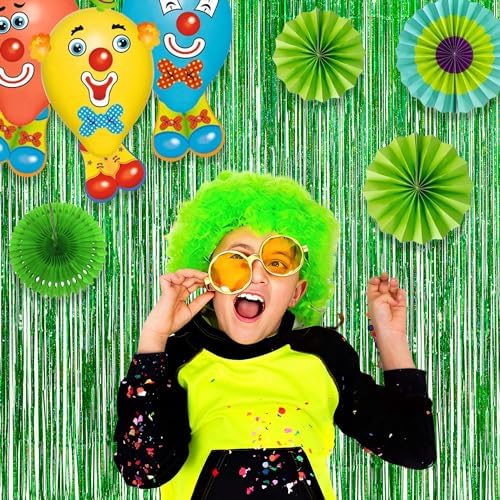 Green Tinsel Curtain Party Backdrop - 2 Packs