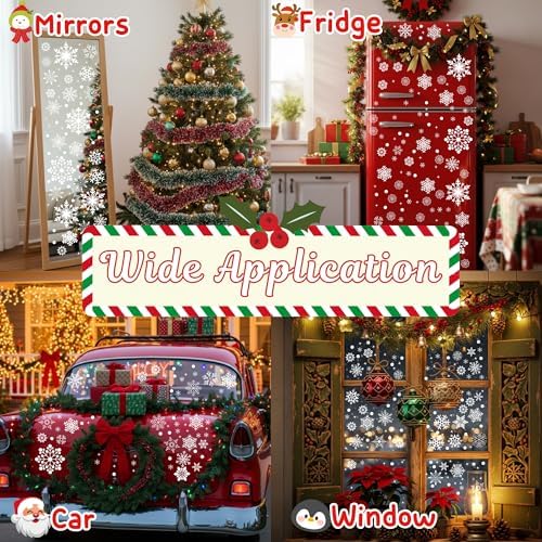 Snowflake Window Clings, Christmas Winter Window Decor